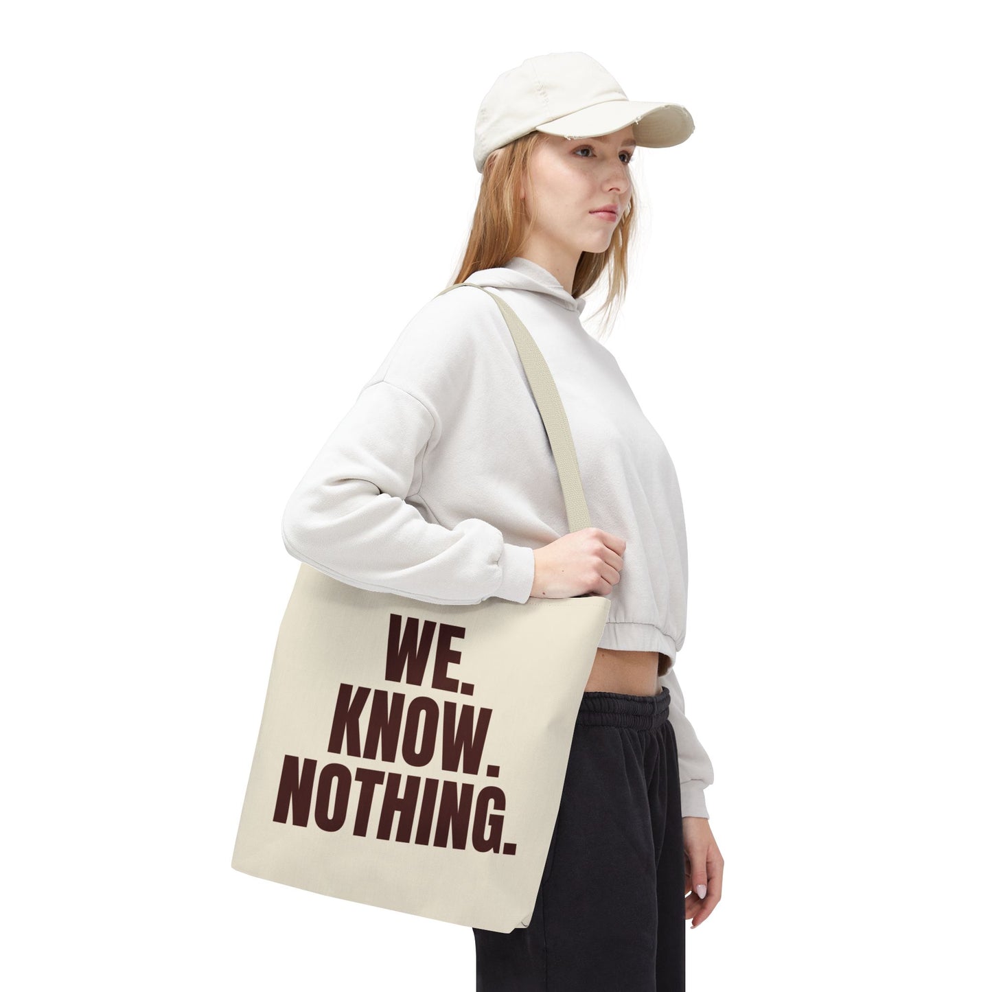 Empowerment Tote Bag – 16x16 Durable Polyester Tote | Louder Than Fear, Her Power, My Body My Rules, We Know Nothing