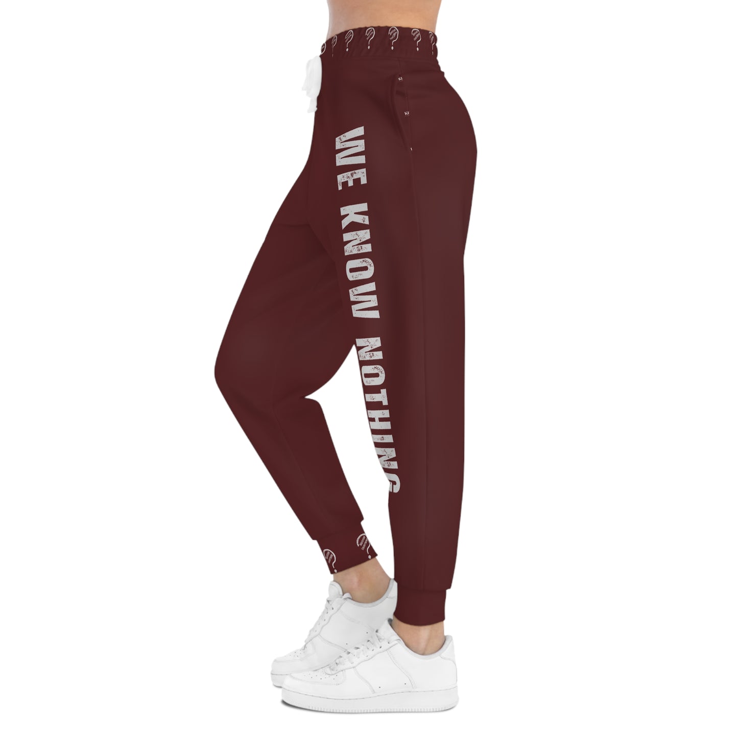 We Know Nothing Athletic Joggers -Maroon