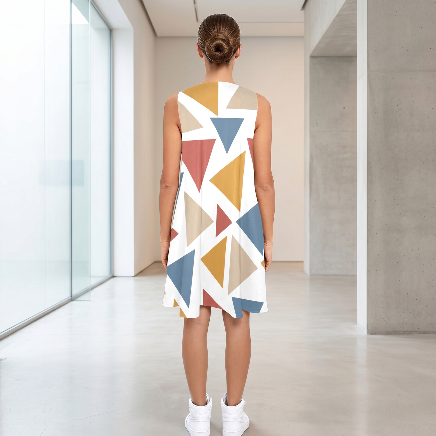 Born Herself A-Line Dress – Inspirational Atticus Quote Sleeveless Geometric Dress