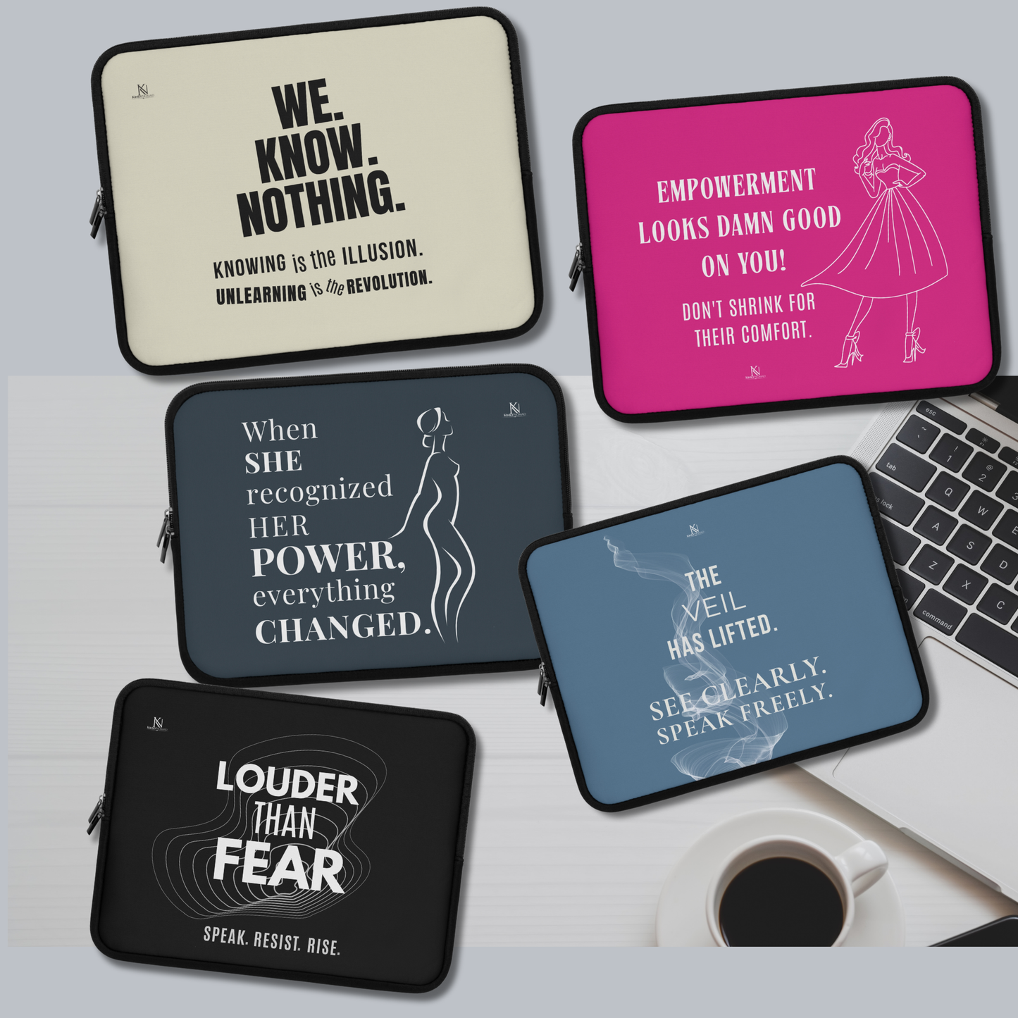 Empowerment Laptop Sleeve – Inspirational Protective Case (5 Designs, 3 Sizes)