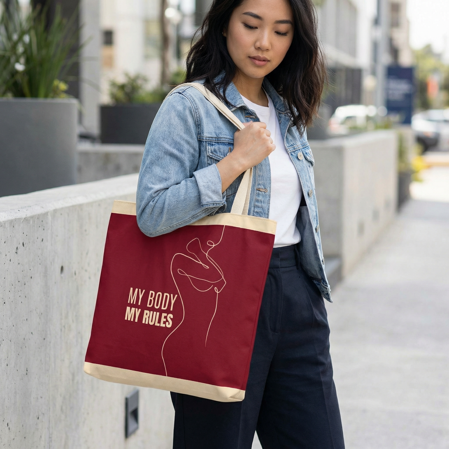 My Body My Rules, Feminist Gift, Eco-Friendly, Reusable Shopping, Statement Bag, Advocacy