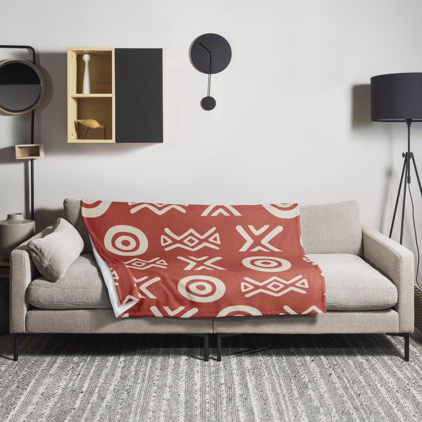 Savanna Earth Throw Blanket – Afro-Modern Tribal Print Cozy Decor