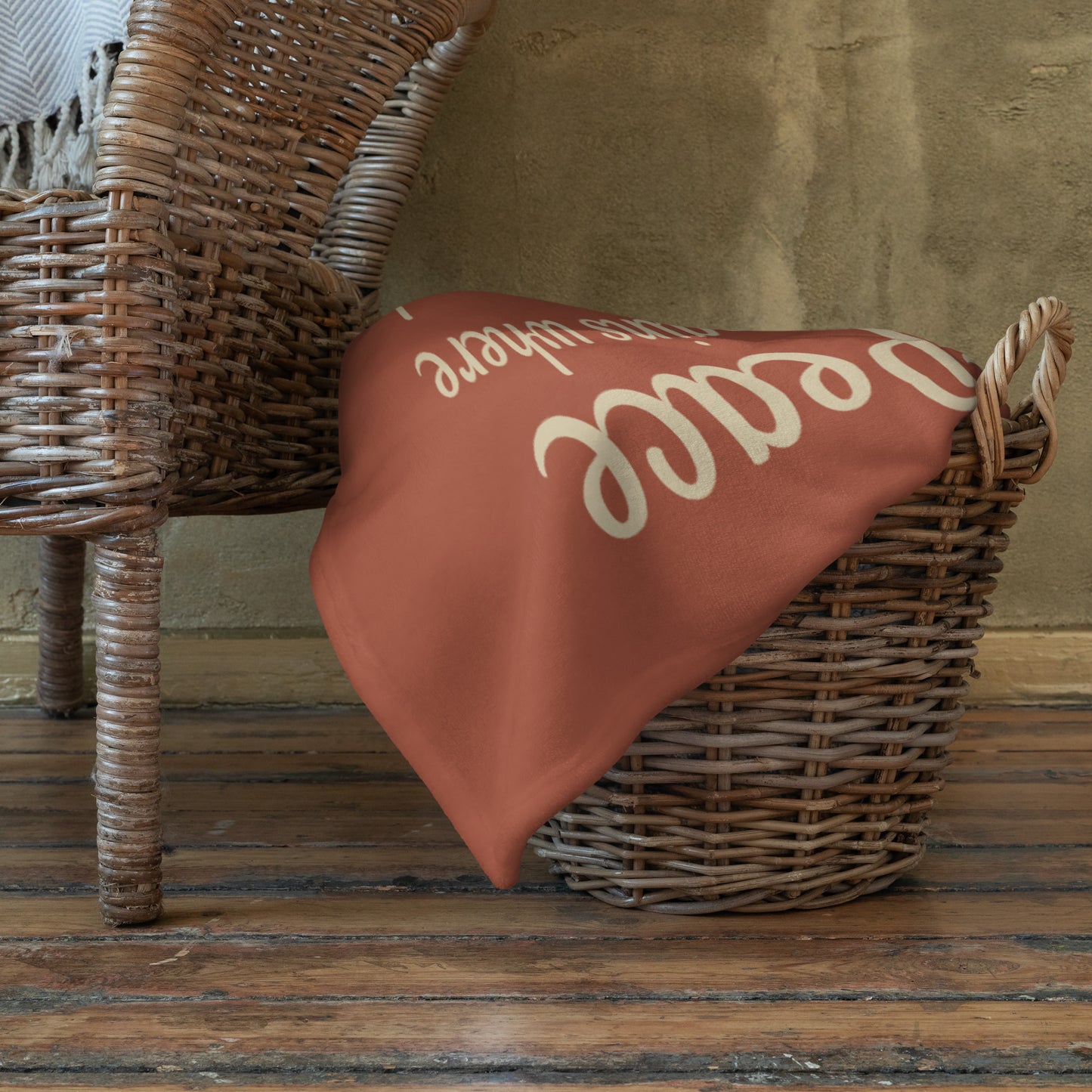 Where Peace Begins Throw Blanket – Inspirational Quote Lotus Design