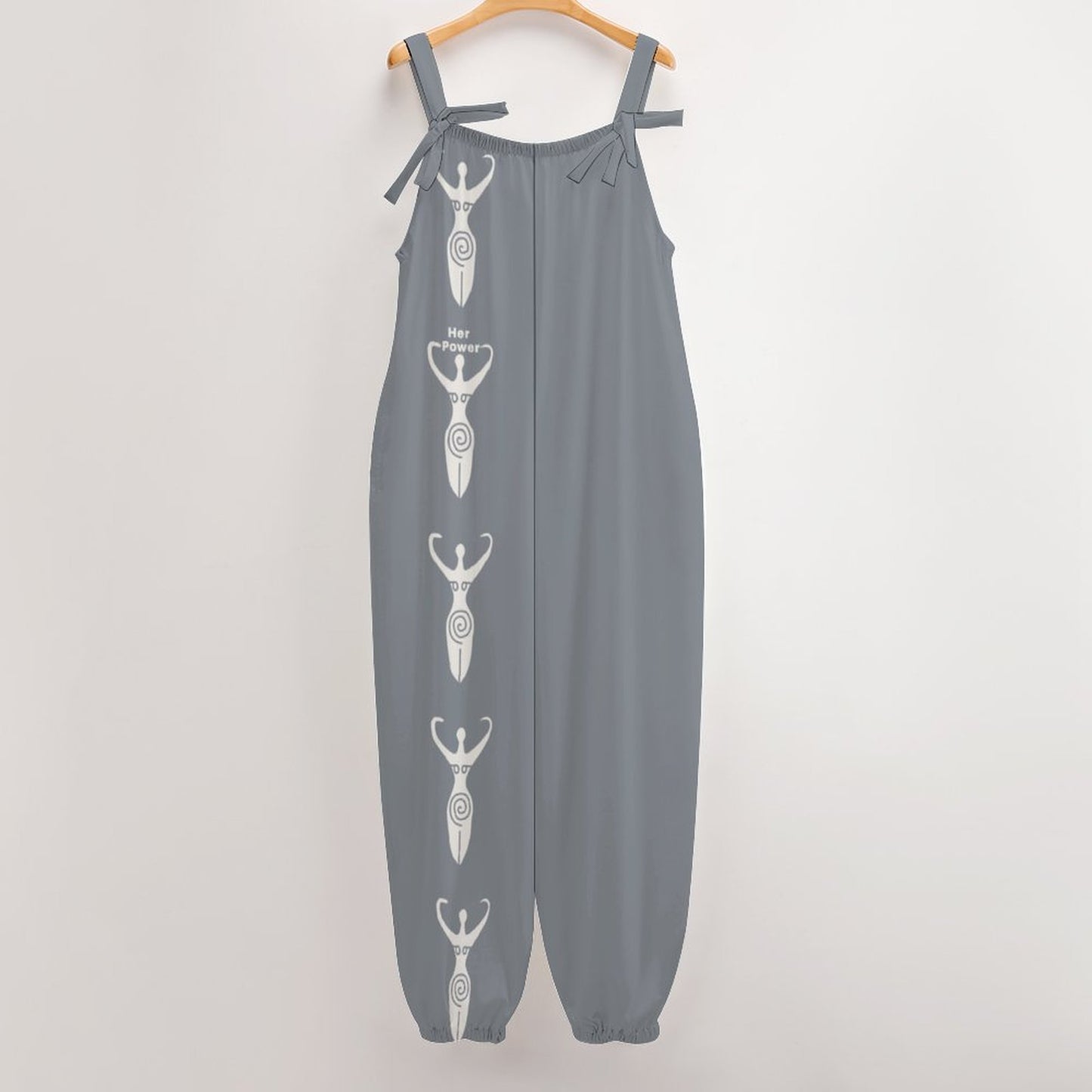 Boho Loose Fit Tie Strap Jumpsuit for Women | Casual Wide Leg Romper Outfit