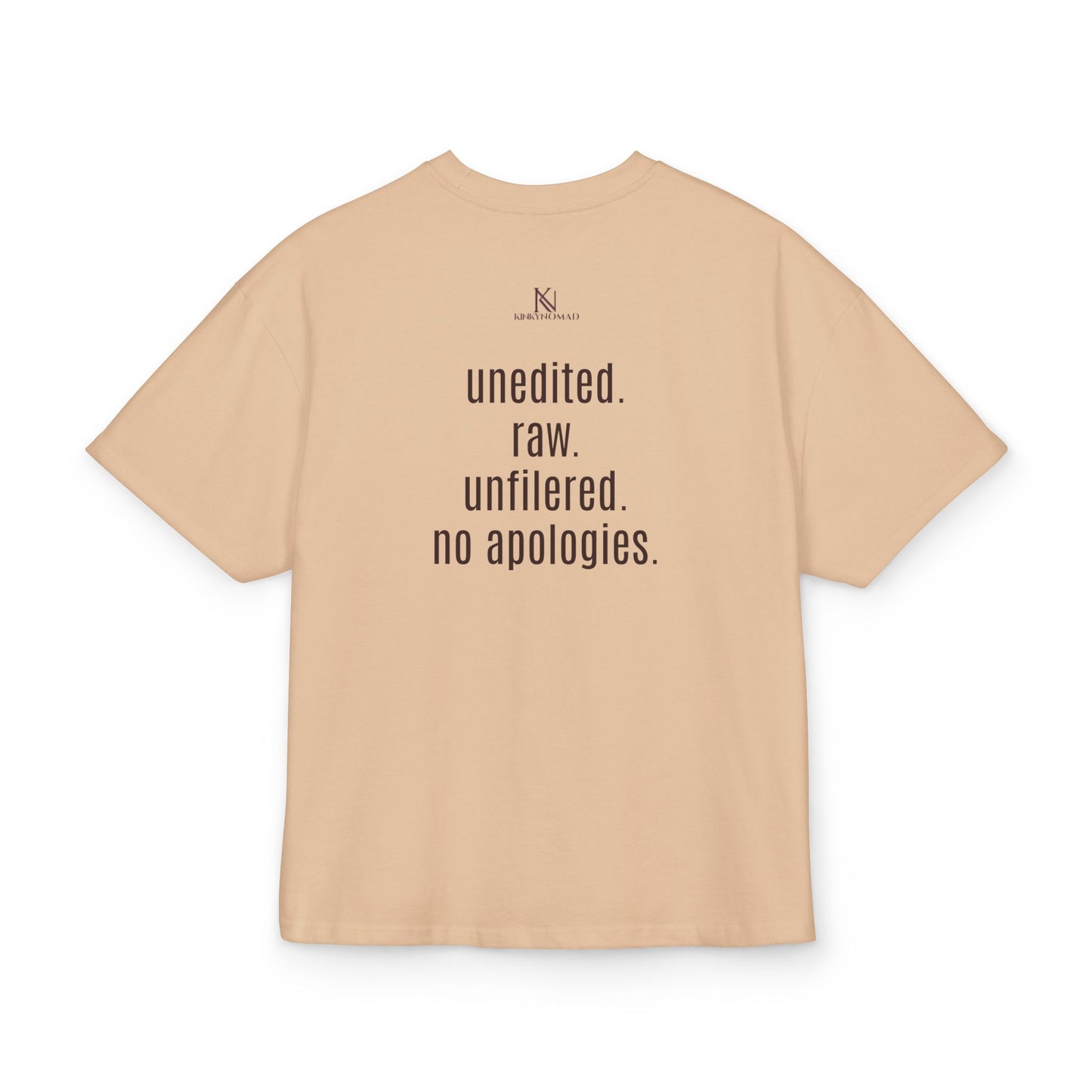 Unisex Heavy Cotton Box Tee – “unedited. raw. unfiltered.” Oversized Graphic T-Shirt