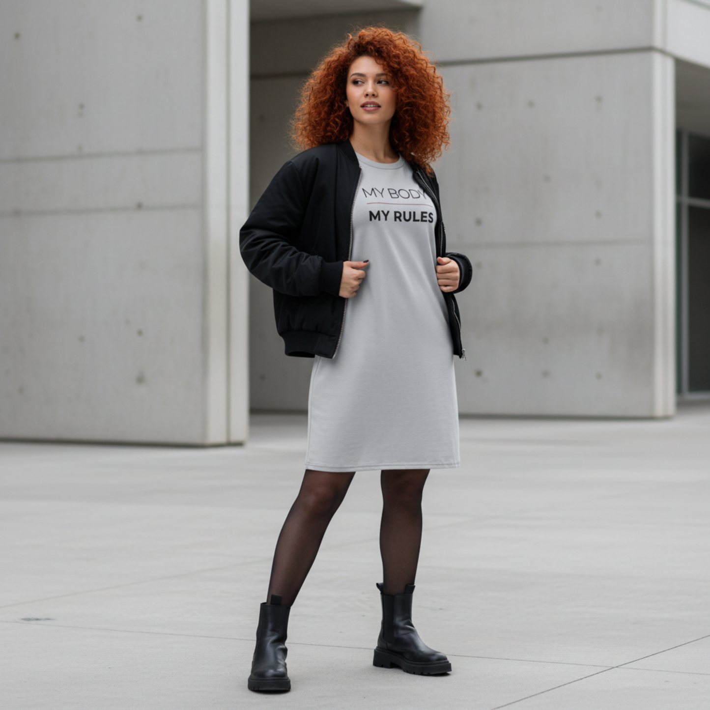My Body My Rules T-Shirt Dress | Oversized Statement Dress | Kinky Nomad