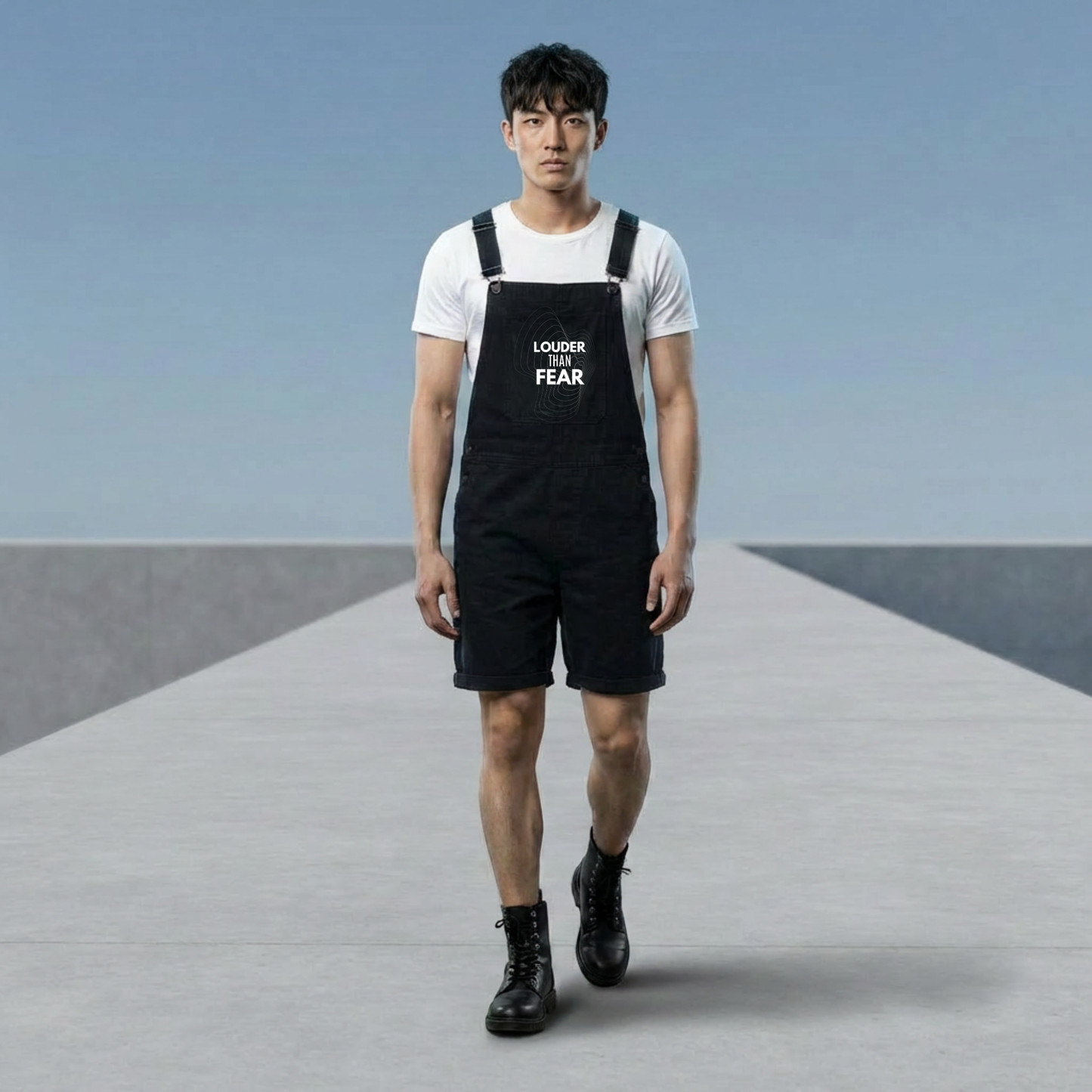 Unisex Streetwear Short Overalls | Graphic Casual Dungarees Shorts | Adjustable Strap Urban Jumpsuit