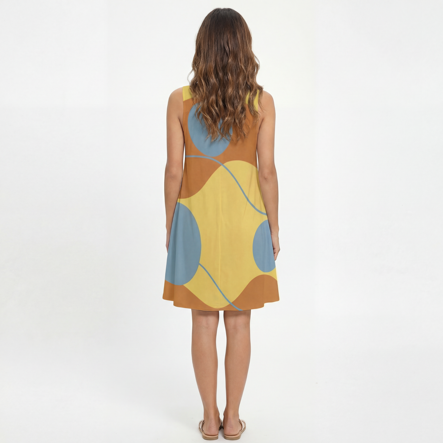MOD Her Power Goddess Sleeveless Abstract Print Dress – Casual Summer Mini Dress for Women