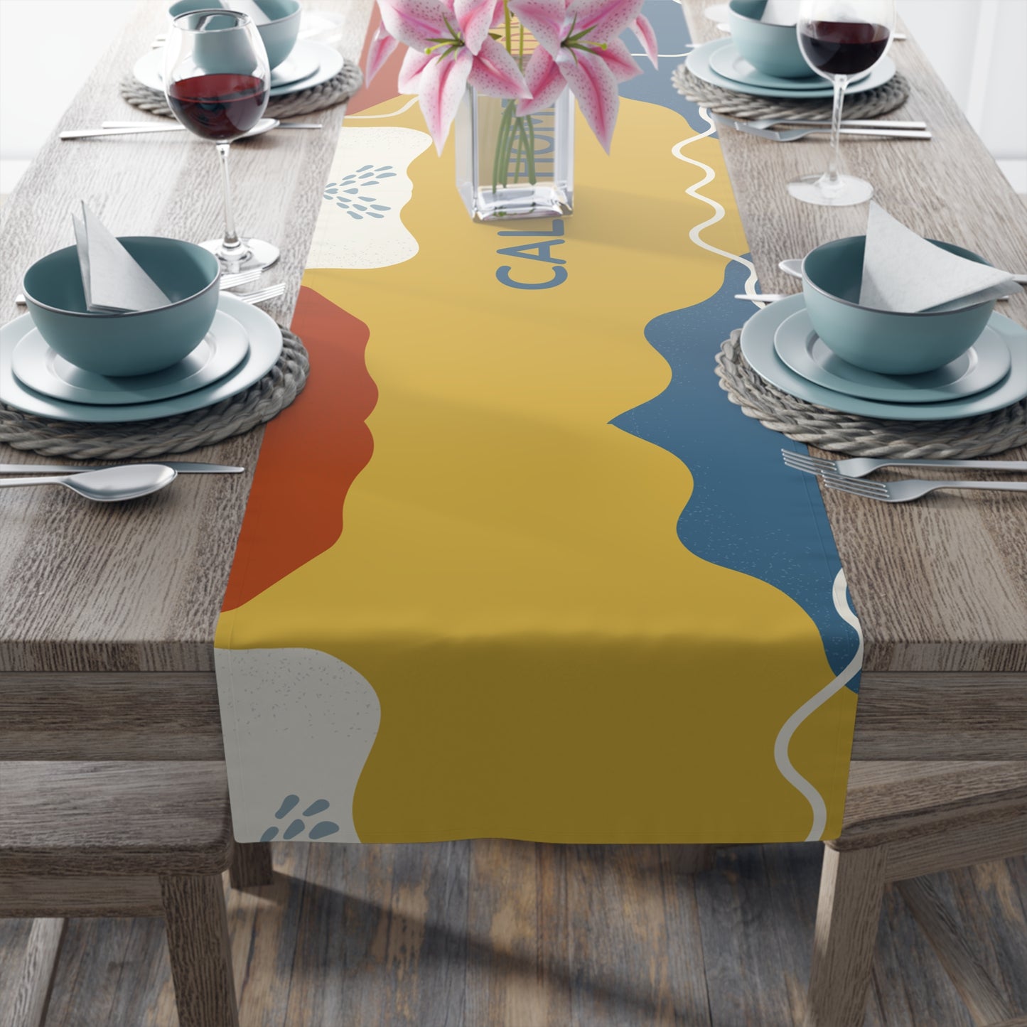 Table Runner – Abundance, Connection, Calm Home Wild Soul, Gratitude | Cotton Twill & Polyester | 2 Sizes