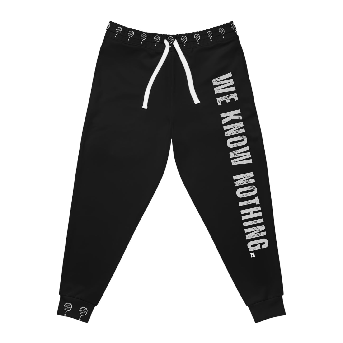 We Know Nothing Athletic Joggers — Black