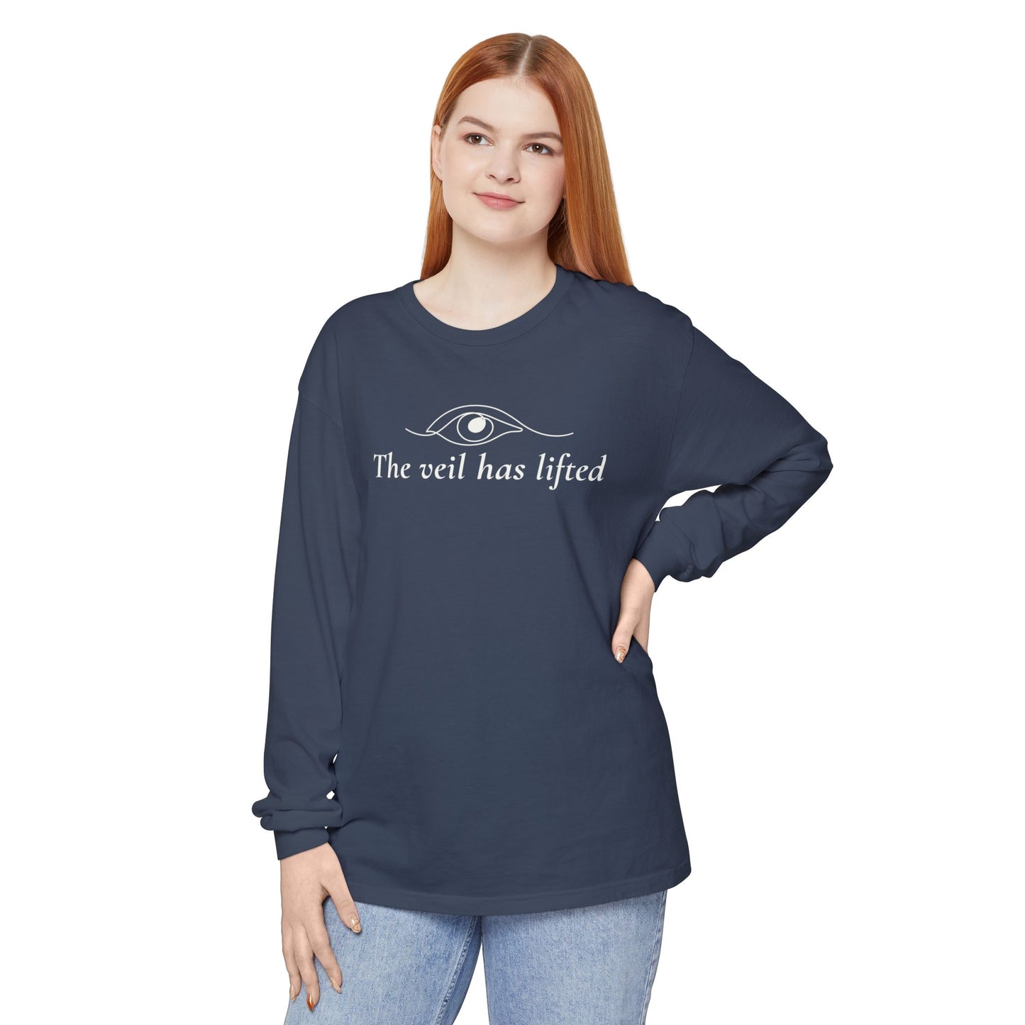 The Veil Has Lifted Unisex Long Sleeve T-Shirt – Speak Freely Statement Tee