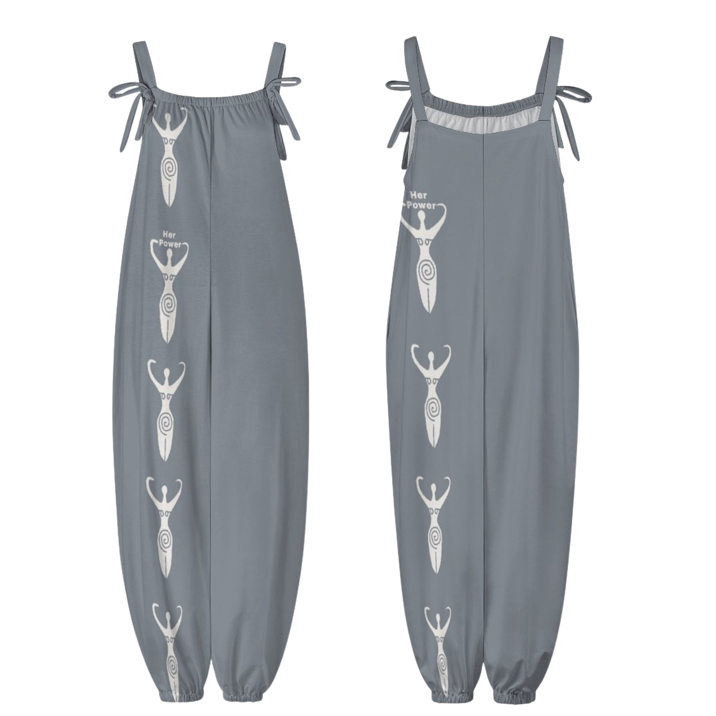 Boho Loose Fit Tie Strap Jumpsuit for Women | Casual Wide Leg Romper Outfit