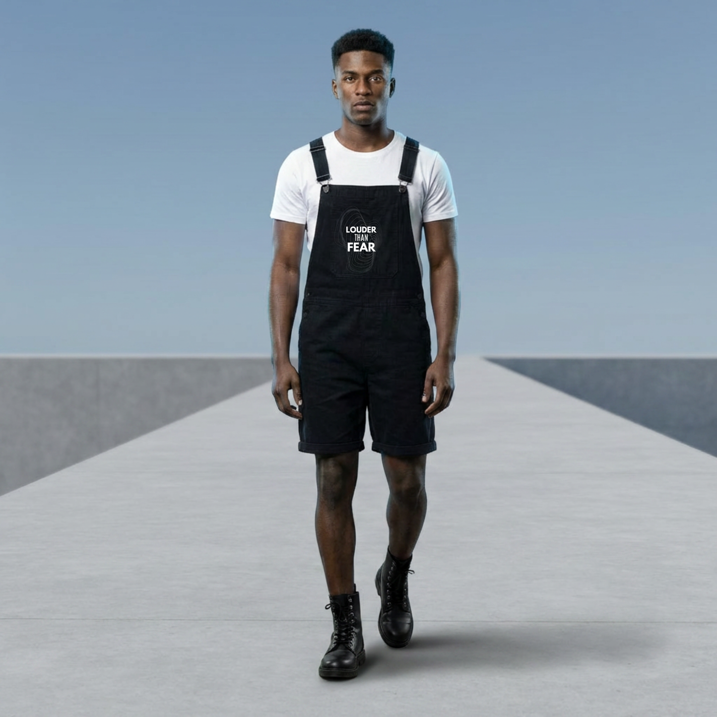 Unisex Streetwear Short Overalls | Graphic Casual Dungarees Shorts | Adjustable Strap Urban Jumpsuit