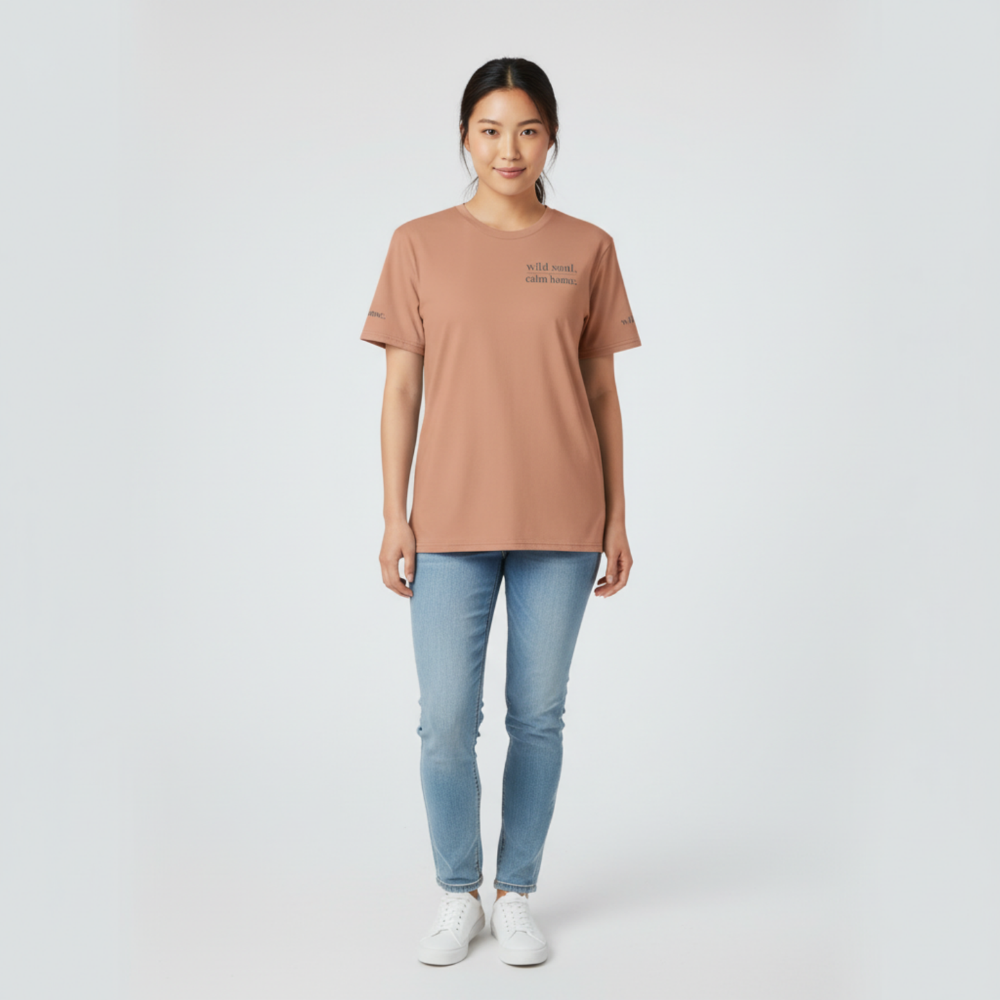 Wild Soul Calm Home Cotton T-Shirt | Earth-Tone Statement Tee