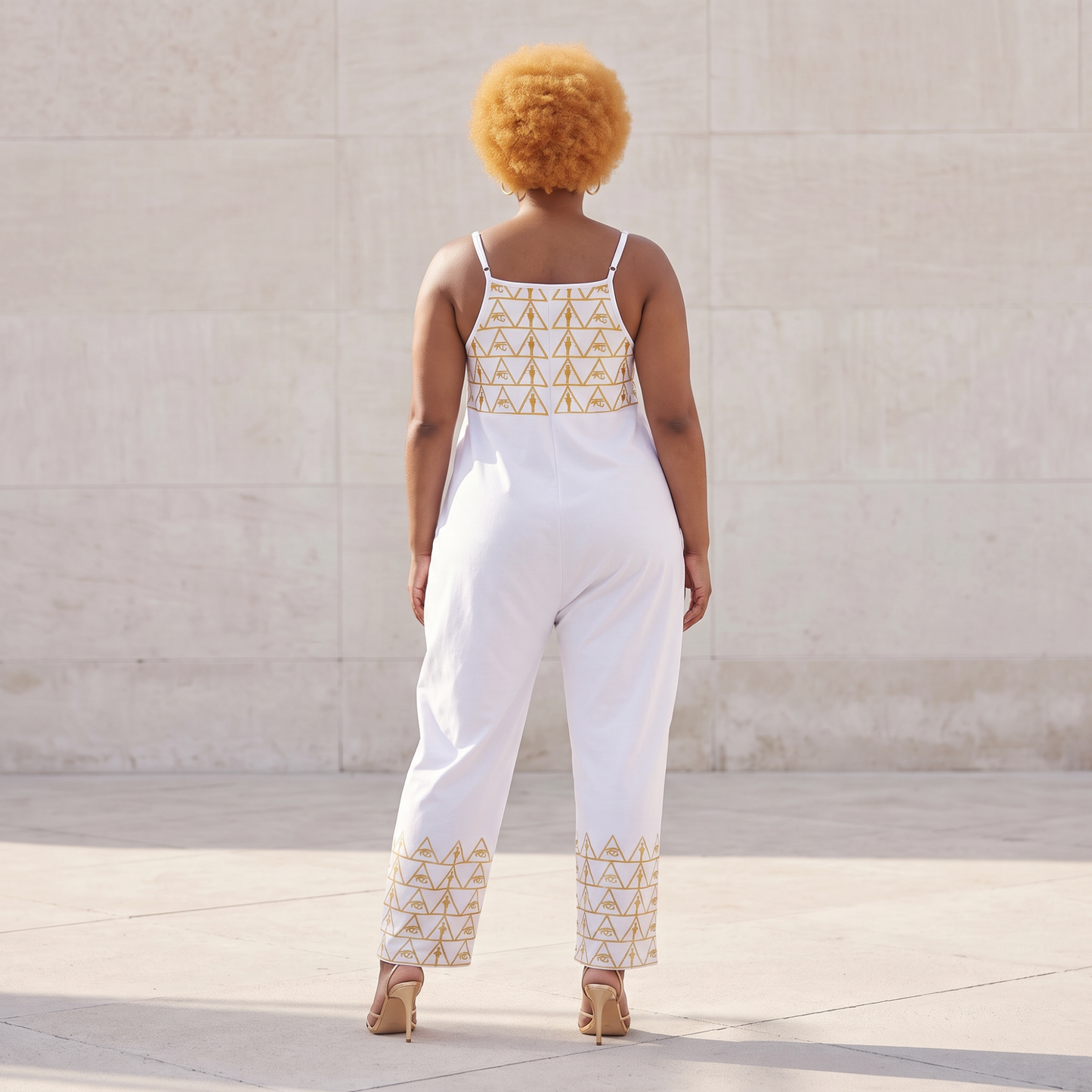 Isis V-Neck Jumpsuit | Kemet Series | Black & White | Kinky Nomad