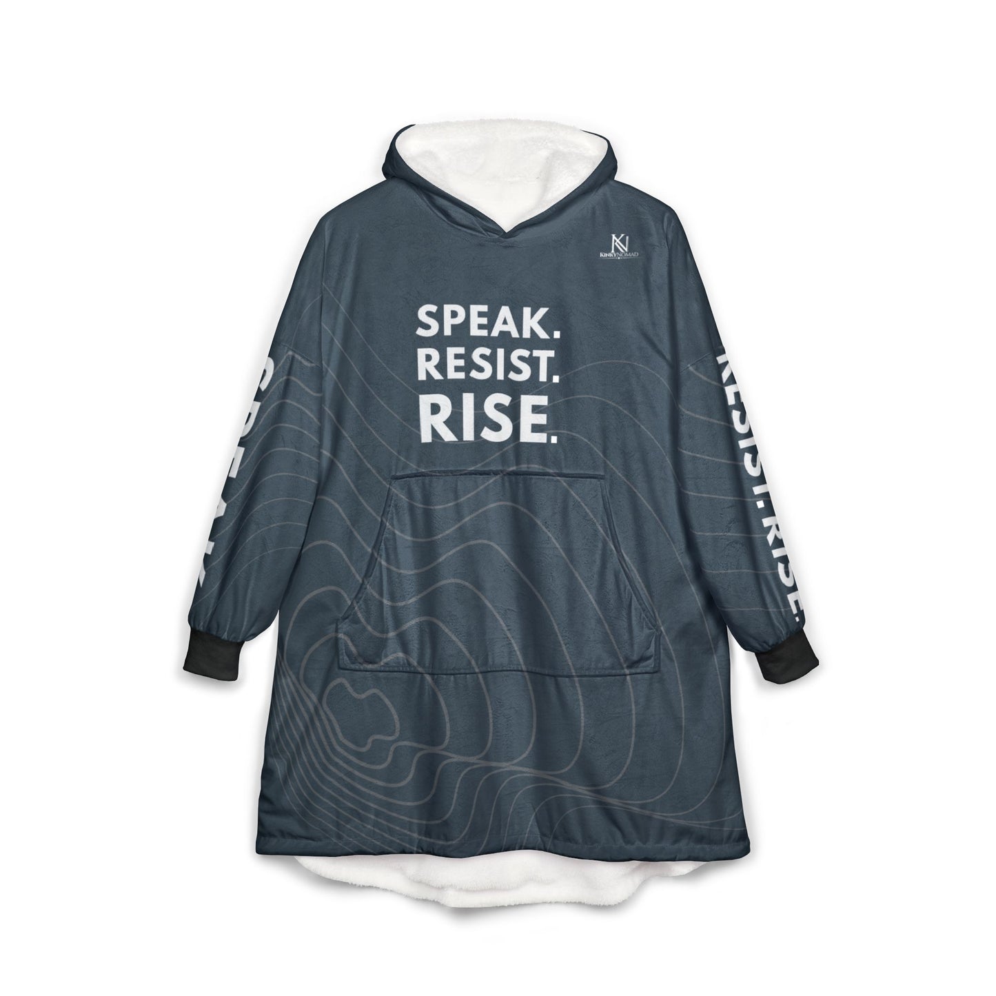 Louder Than Fear Oversized Unisex Hooded Blanket – Speak. Resist. Rise.