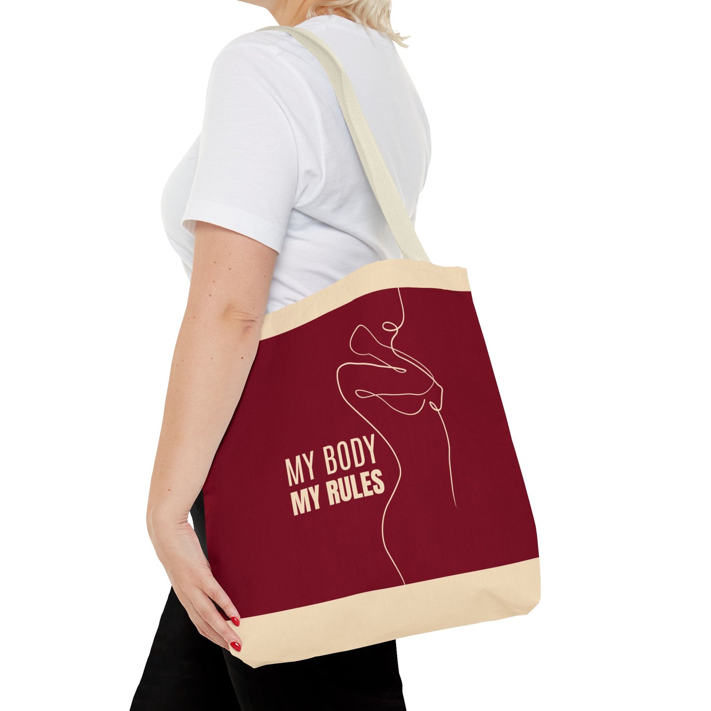 Empowerment Tote Bag – 16x16 Durable Polyester Tote | Louder Than Fear, Her Power, My Body My Rules, We Know Nothing