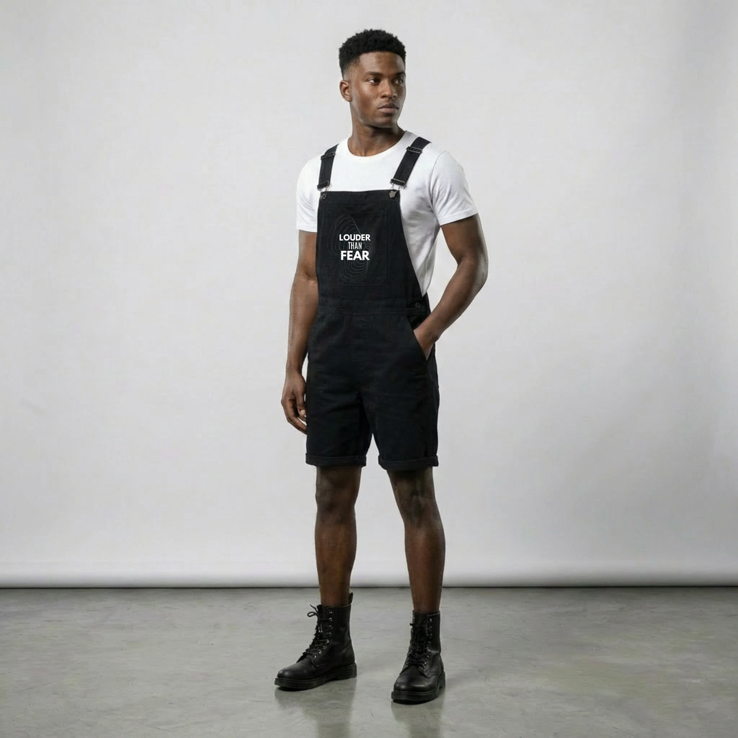 Unisex Streetwear Short Overalls | Graphic Casual Dungarees Shorts | Adjustable Strap Urban Jumpsuit