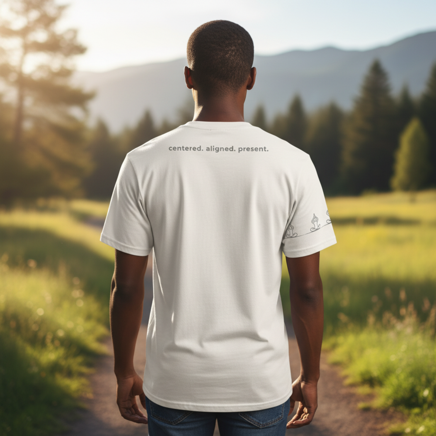 Aligned Cotton Tee – Mindful Minimalist Yoga Shirt | Centered. Aligned. Present.