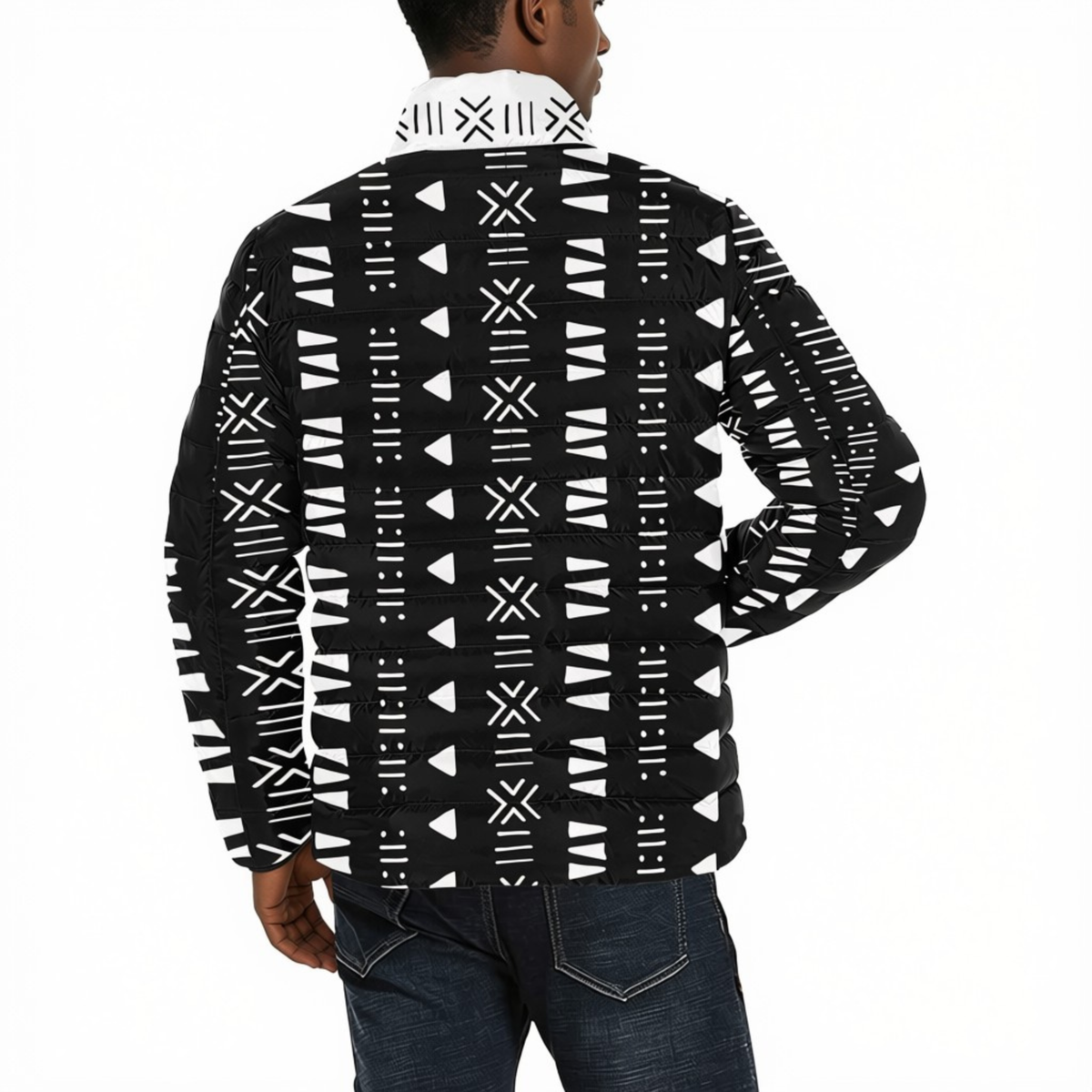 Bogolan Print Padded Jacket | Men's | Savanna Series | Kinky Nomad
