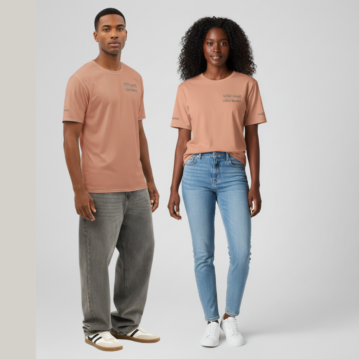 Wild Soul Calm Home Cotton T-Shirt | Earth-Tone Statement Tee