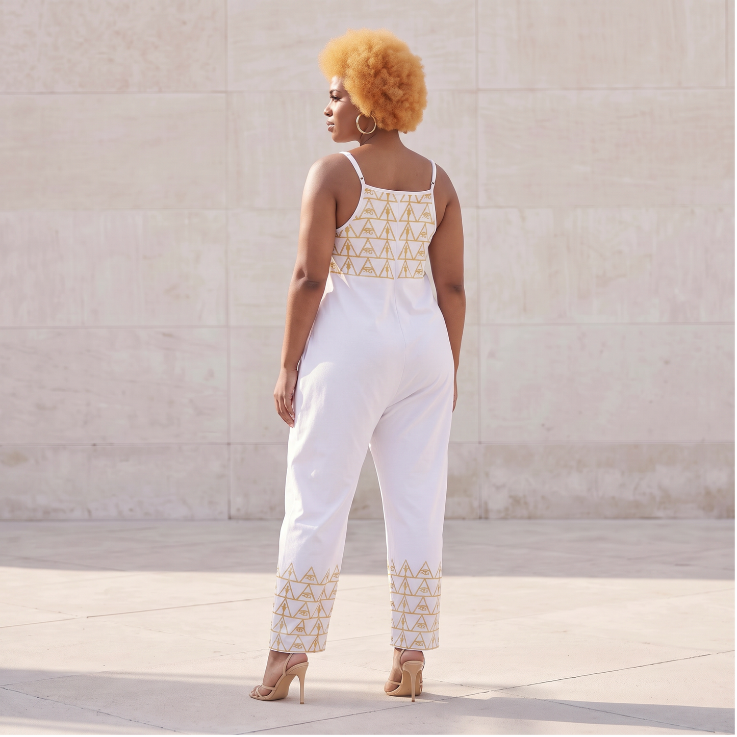 Isis V-Neck Jumpsuit | Kemet Series | Black & White | Kinky Nomad