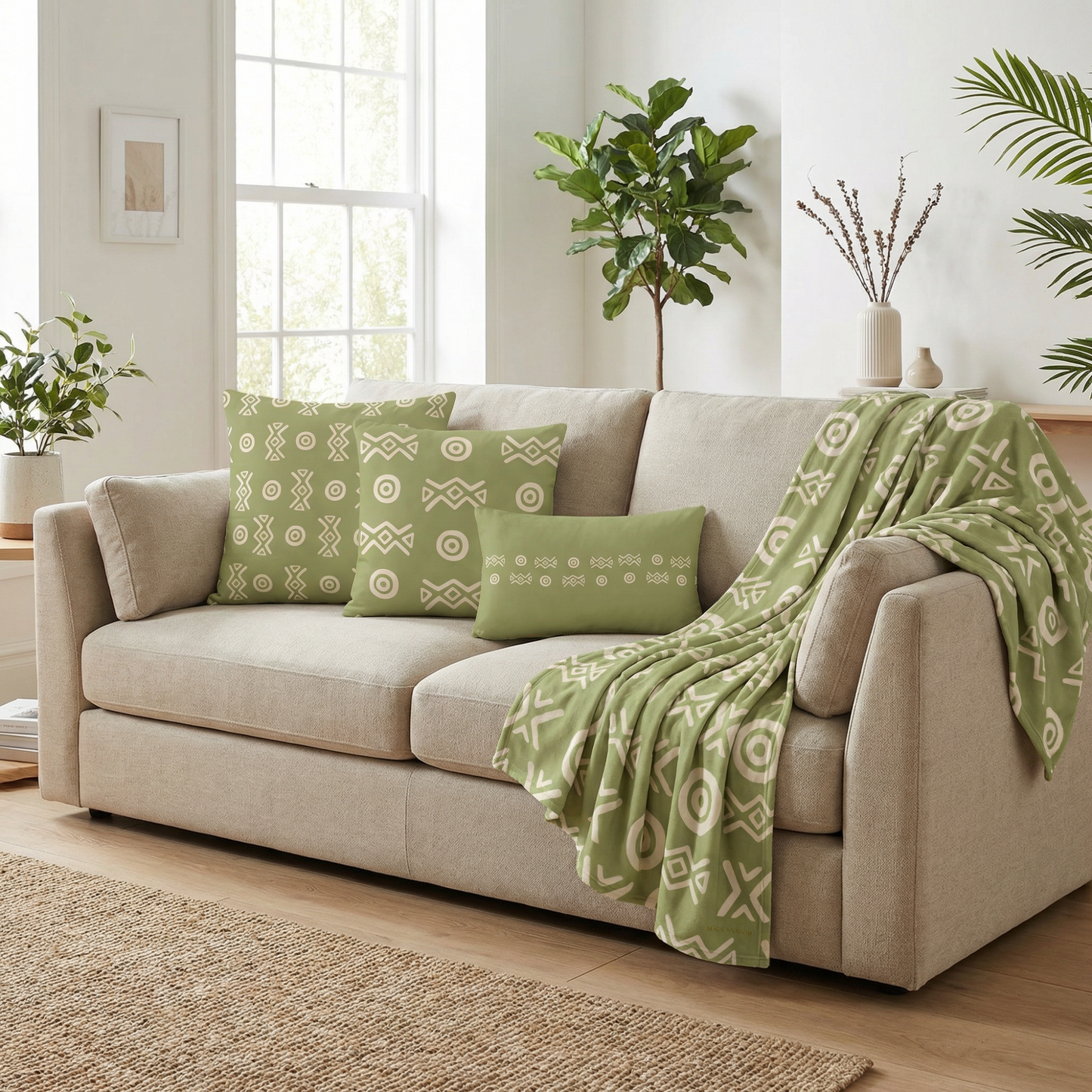 Savannah Moss Throw Pillow | African-Inspired Modern Home Decor | Kinky Nomad