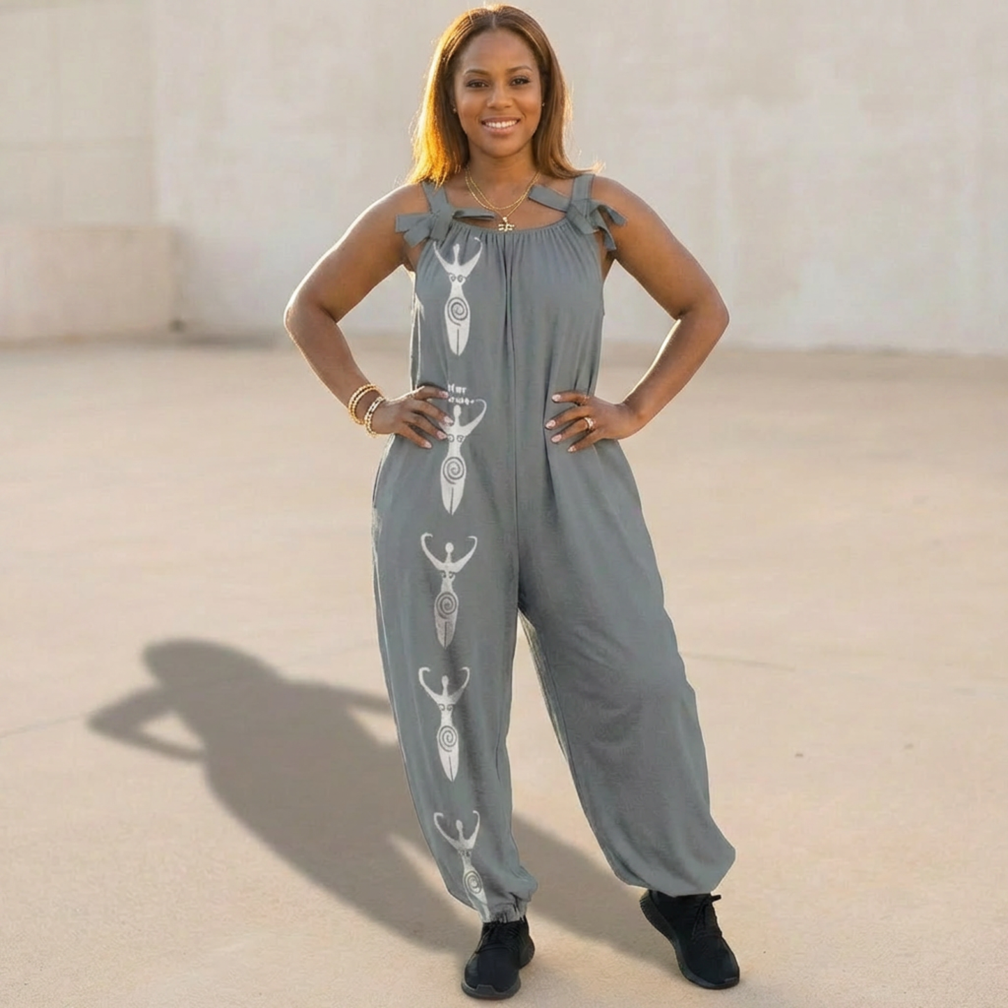 Boho Loose Fit Tie Strap Jumpsuit for Women | Casual Wide Leg Romper Outfit