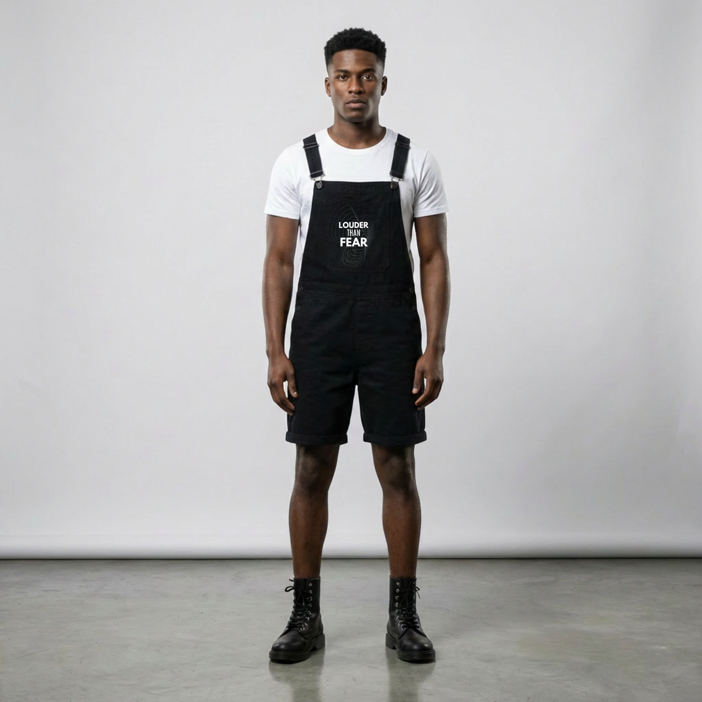 Unisex Streetwear Short Overalls | Graphic Casual Dungarees Shorts | Adjustable Strap Urban Jumpsuit