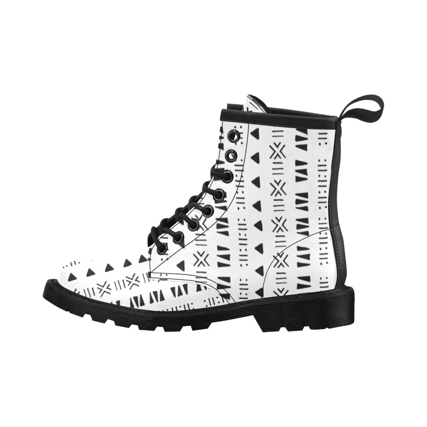 Bogolan Print Combat Boots | Mud Cloth | Afro Boho Sole | Kinky Nomad