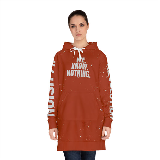 We Know Nothing Hoodie Dress – Women’s Empowerment Streetwear