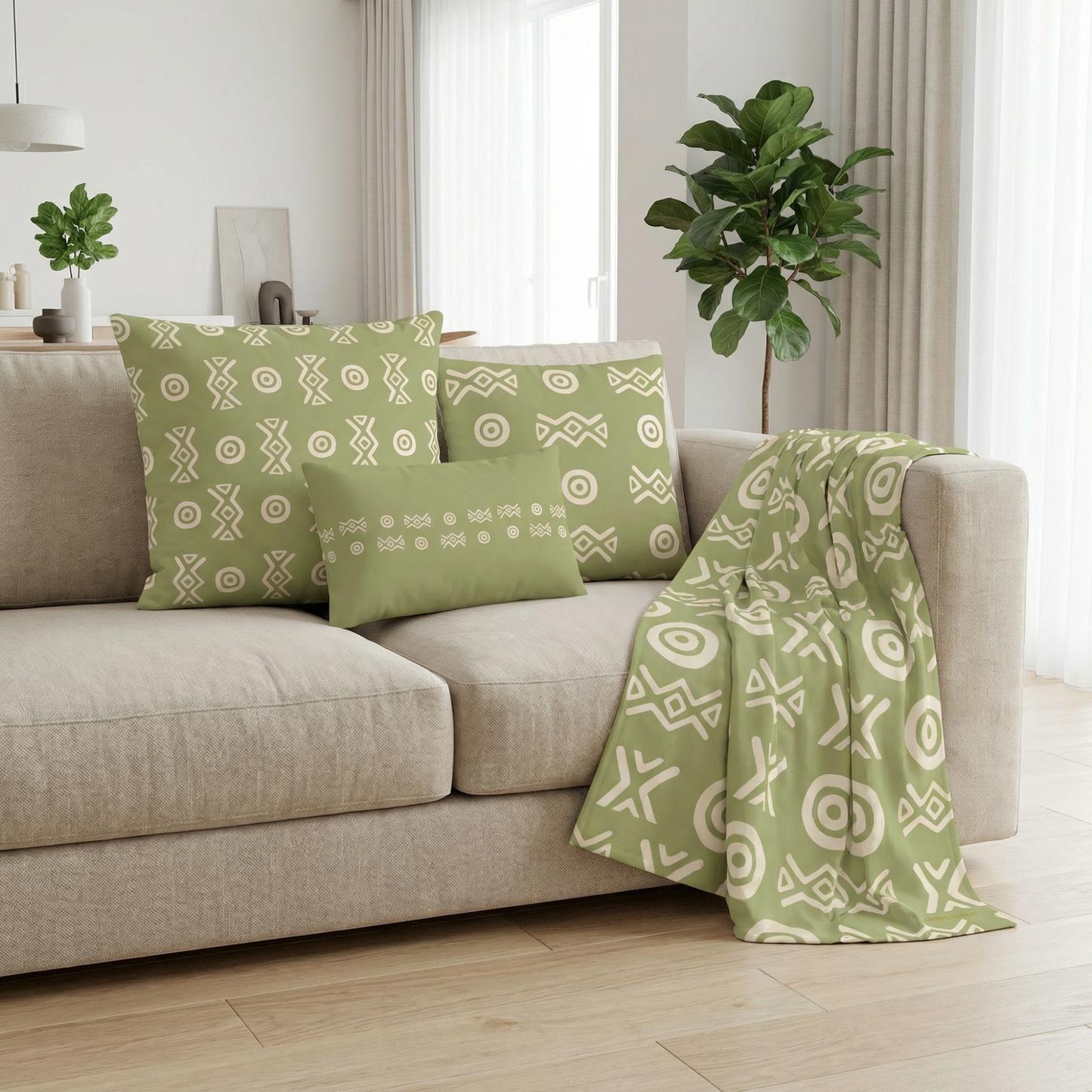 Savannah Moss Throw Pillow | African-Inspired Modern Home Decor | Kinky Nomad