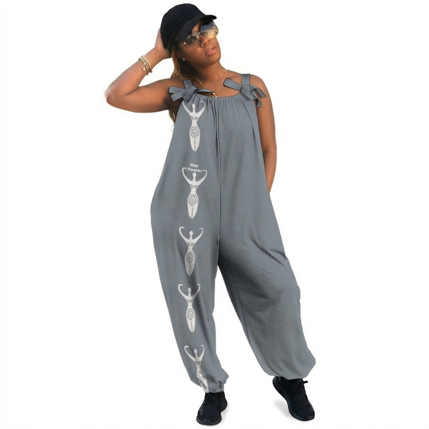 Boho Loose Fit Tie Strap Jumpsuit for Women | Casual Wide Leg Romper Outfit