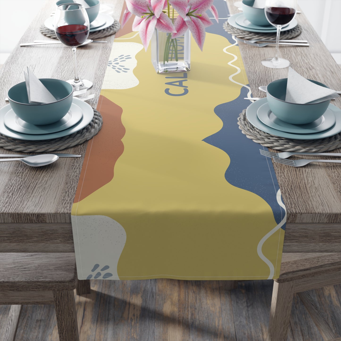 Table Runner – Abundance, Connection, Calm Home Wild Soul, Gratitude | Cotton Twill & Polyester | 2 Sizes