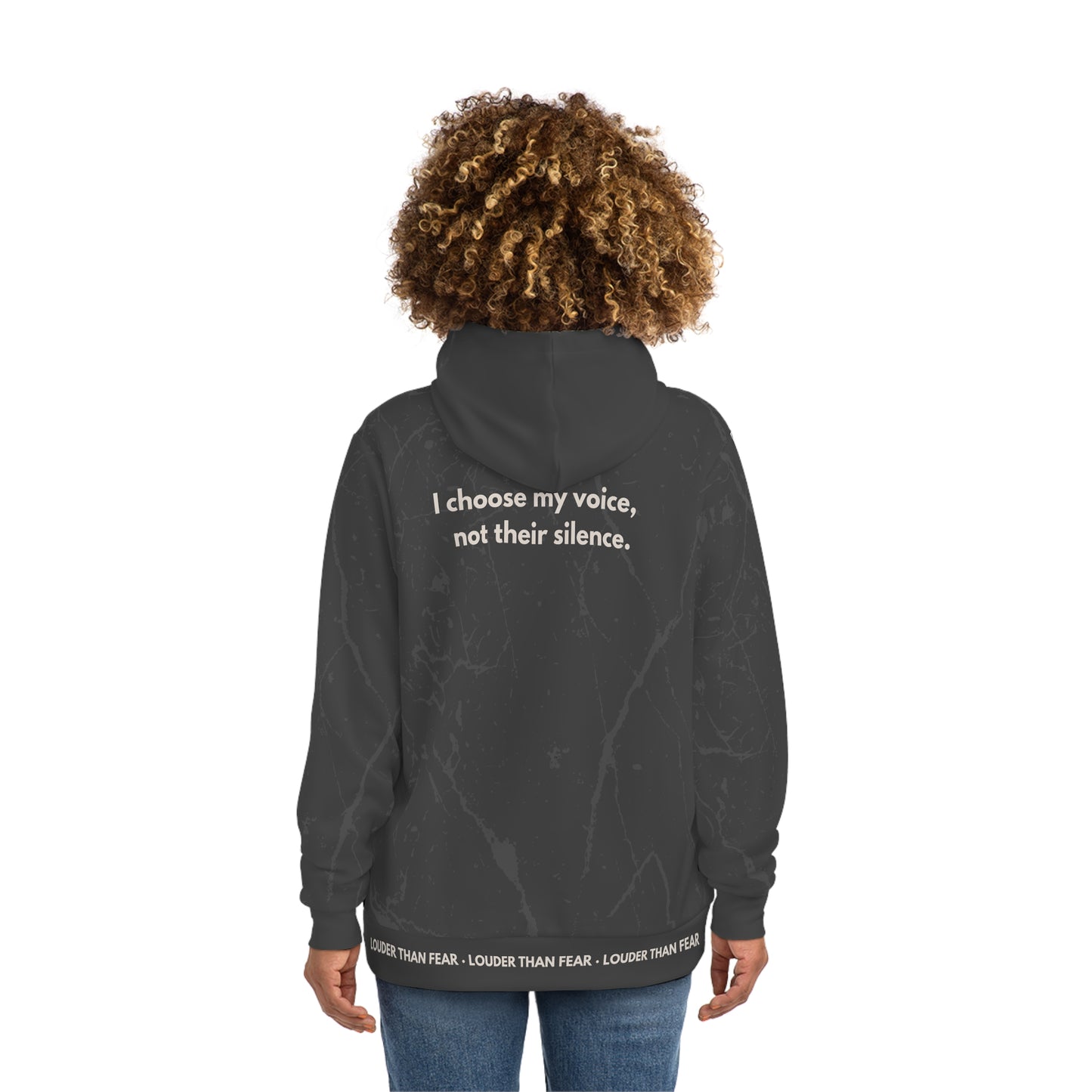 Louder Than Fear Hoodie – Empowering Unisex Streetwear by Kinky Nomad