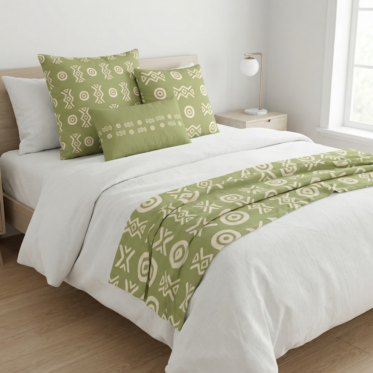 Savannah Moss Throw Blanket | African-Inspired Green Home Decor | Kinky Nomad