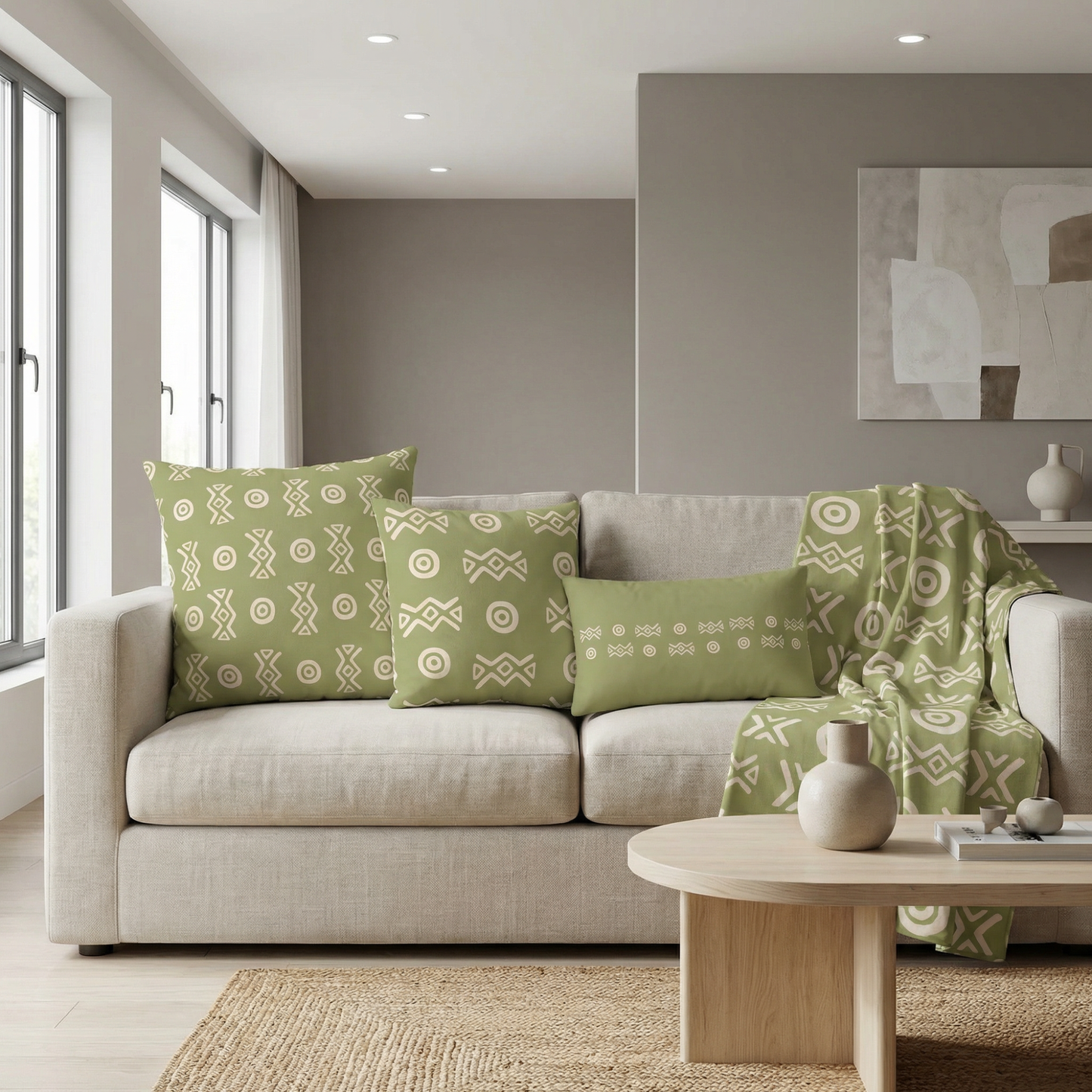 Savannah Moss Throw Pillow | African-Inspired Modern Home Decor | Kinky Nomad