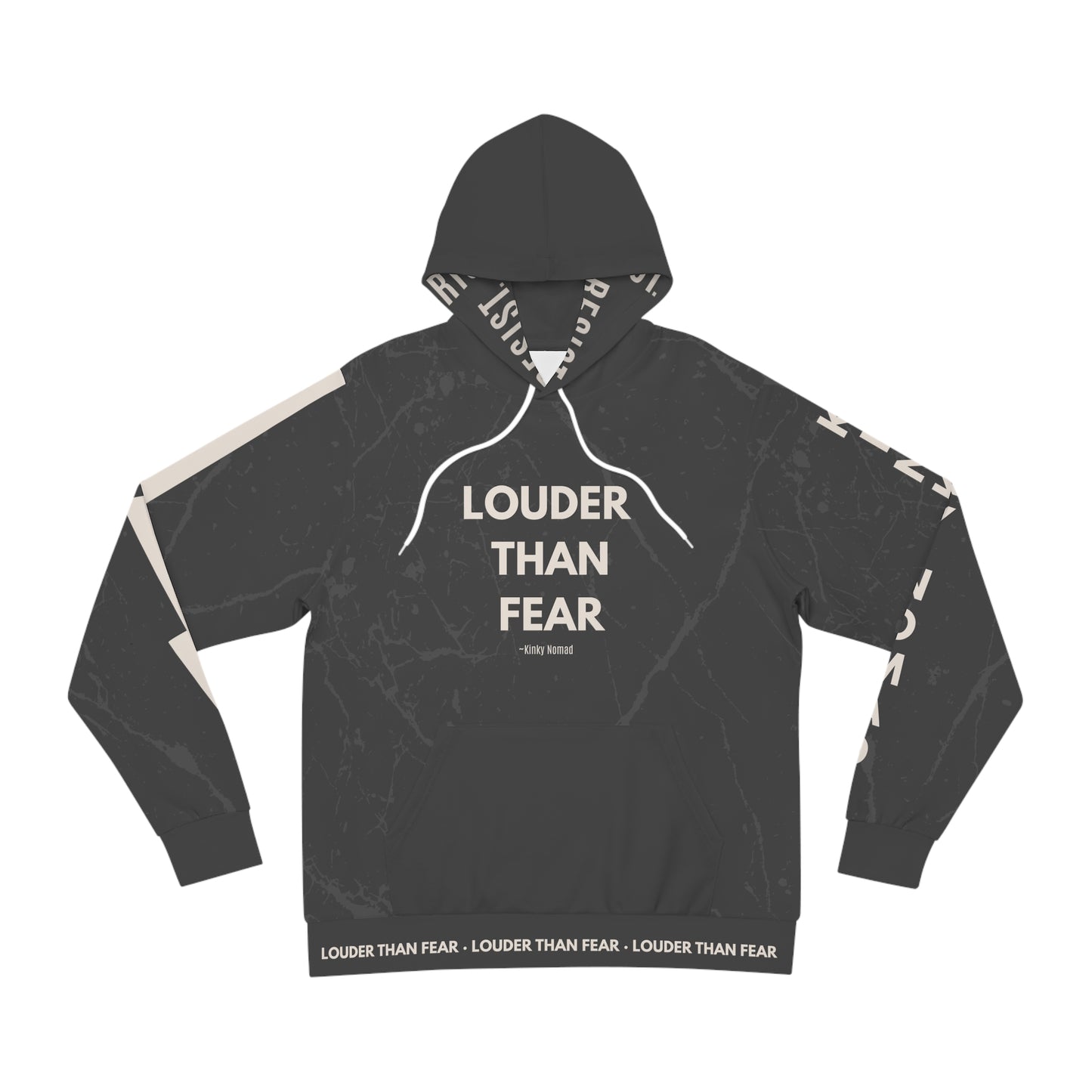 Louder Than Fear Hoodie – Empowering Unisex Streetwear by Kinky Nomad