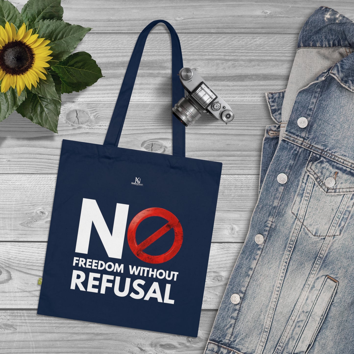 Organic Cotton Tote Bag – Eco-Friendly 15x16.5 Sustainable Tote | Freedom to Refuse, #WTAF, I Stand in My Power, The System Isn’t Broken