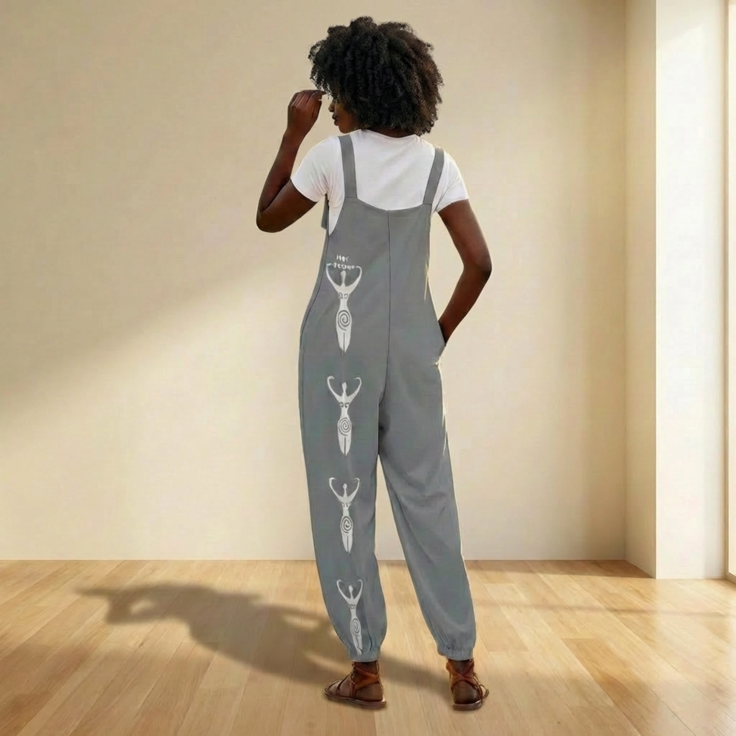 Boho Loose Fit Tie Strap Jumpsuit for Women | Casual Wide Leg Romper Outfit