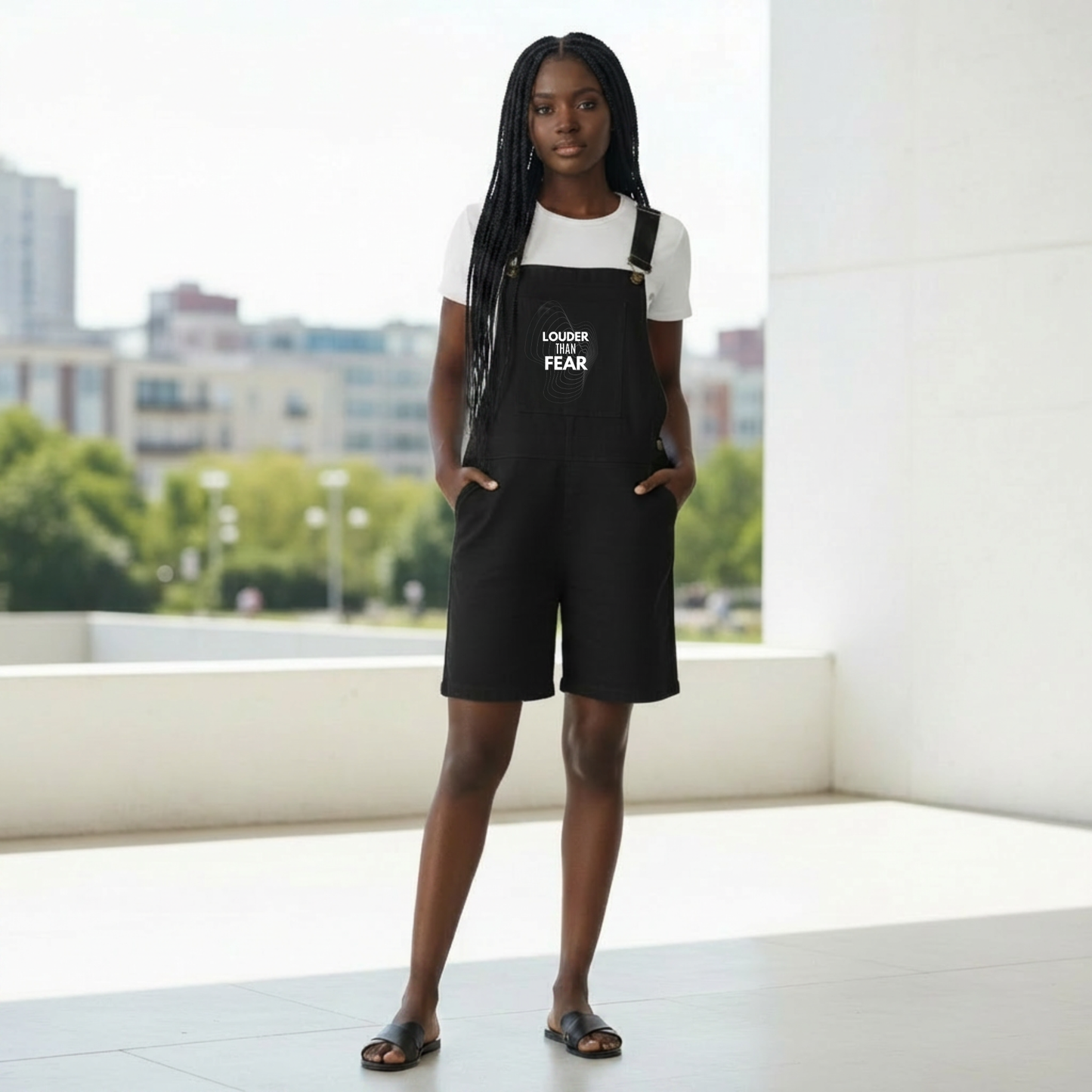 Unisex Streetwear Short Overalls | Graphic Casual Dungarees Shorts | Adjustable Strap Urban Jumpsuit