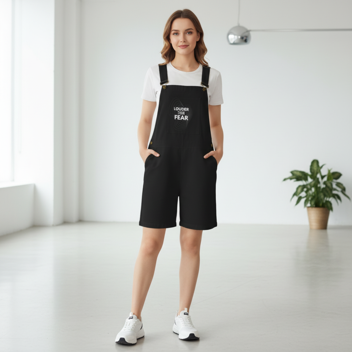 Unisex Streetwear Short Overalls | Graphic Casual Dungarees Shorts | Adjustable Strap Urban Jumpsuit