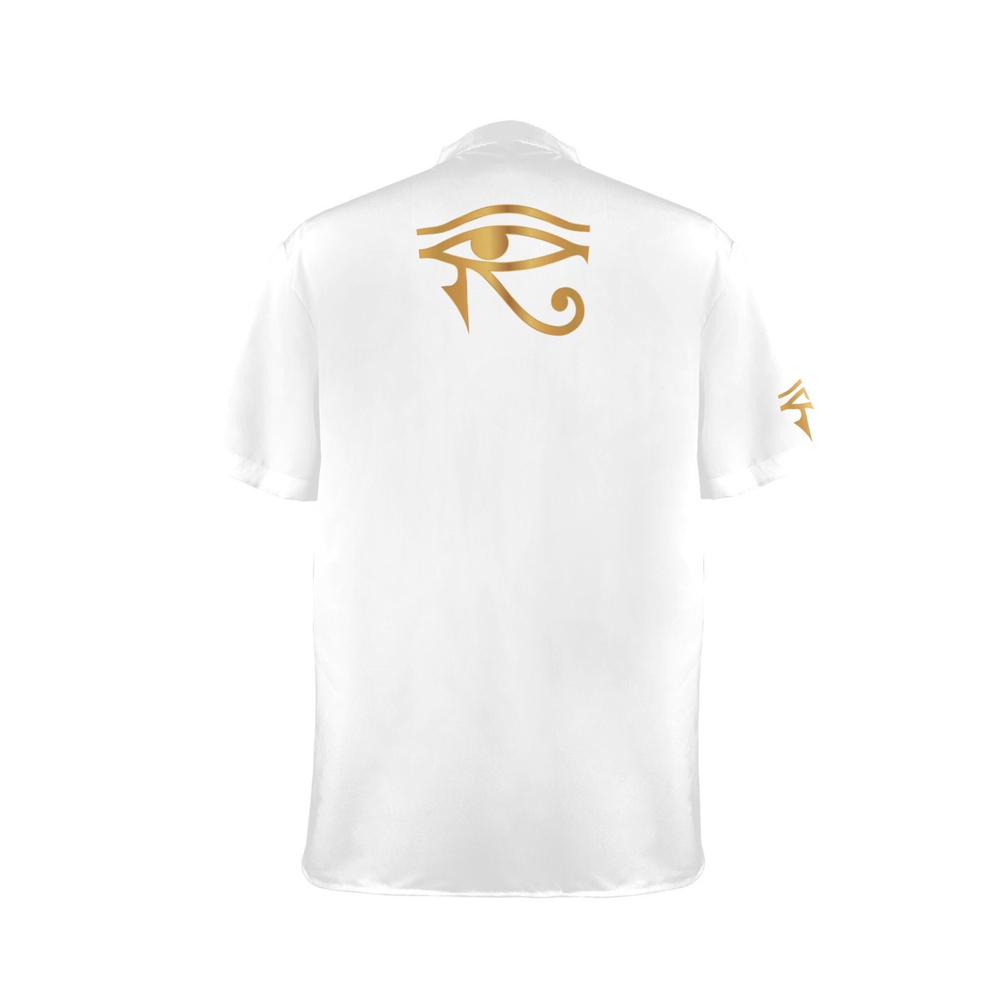 Stand Up Collar Shirt | Osiris Gold Print Ghana Ground | Kinky Nomad