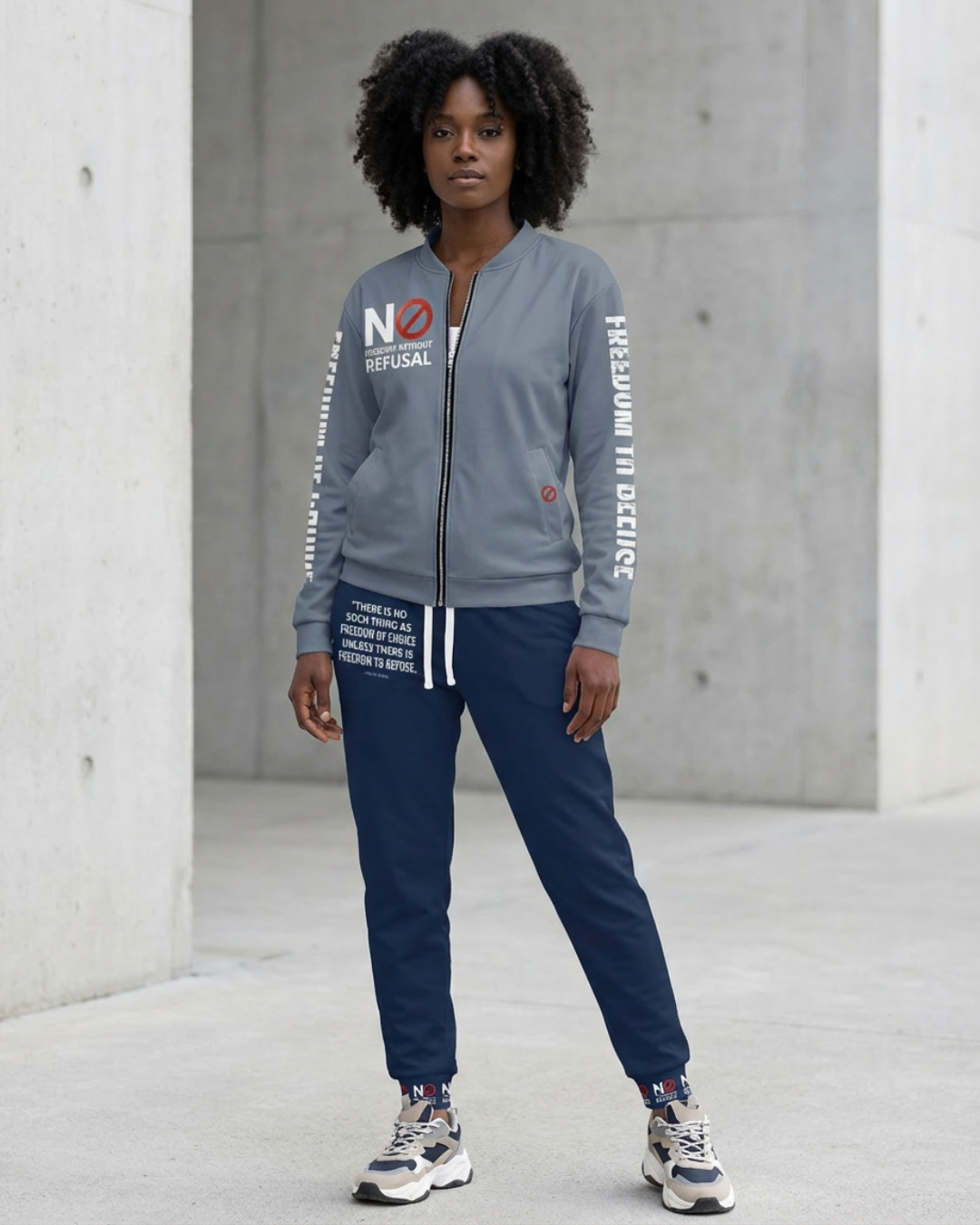 Freedom to Refuse Bomber Jacket – Unisex Empowerment Streetwear