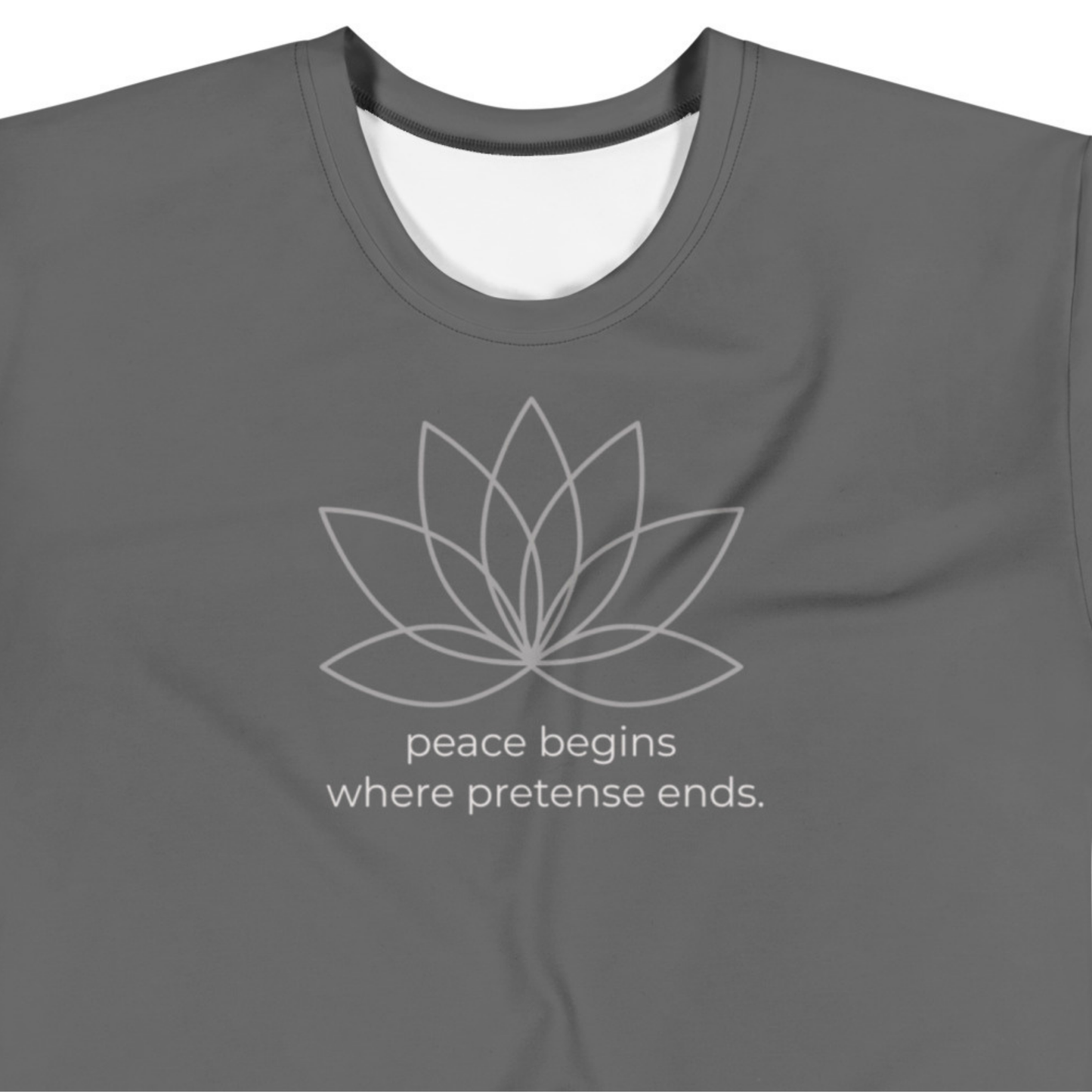 Peace Begins Where Pretense Ends Cotton T-Shirt | Minimal Lotus Tee