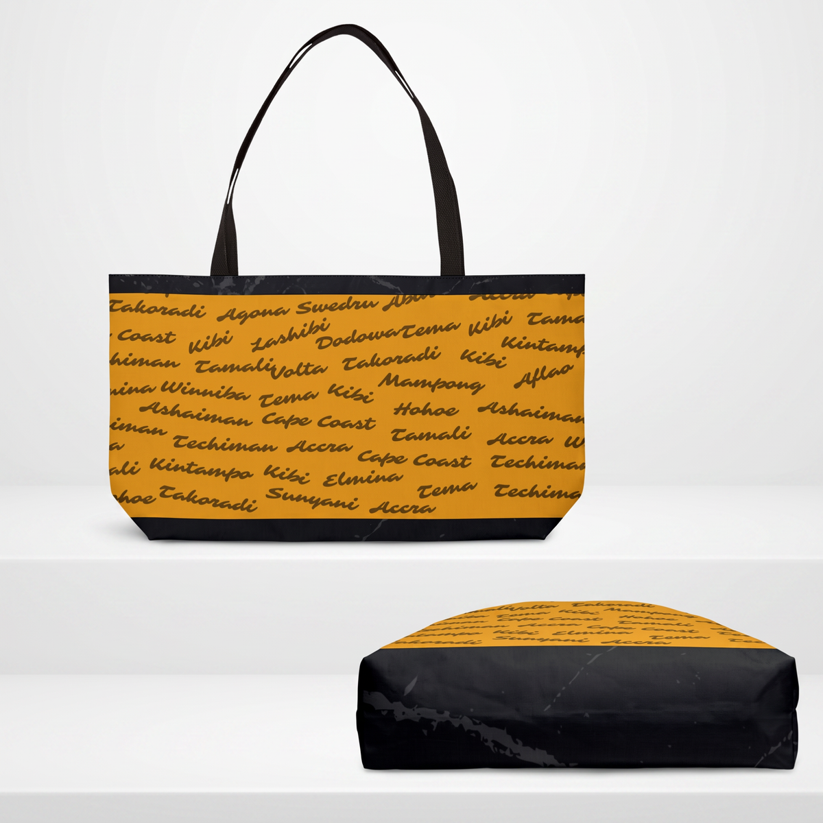 Weekender Tote Bag | Aya Bogolan Ghana Eye of Horus | Kinky Nomad
