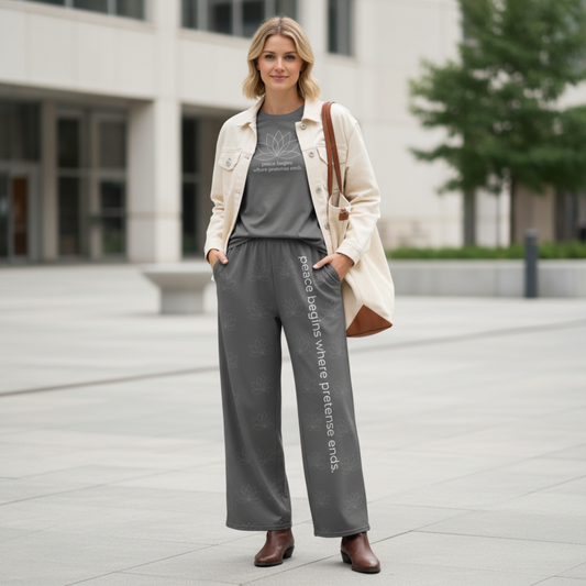 Peace Begins Where Pretense Ends SoftStyles Set | Unisex T-Shirt & Wide-Leg Pant Set