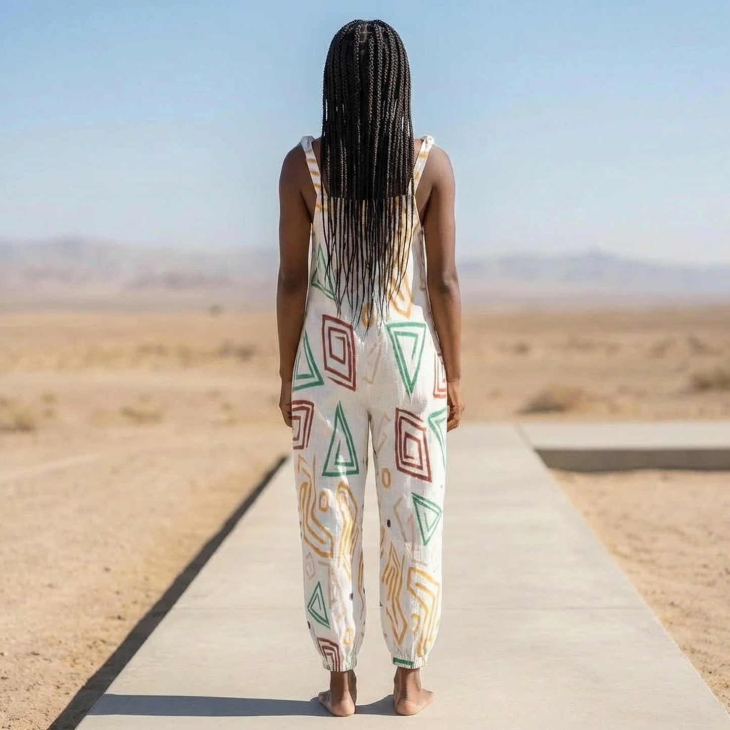 Let's Dance Casual Baggy Jumpsuit for Women – Boho Loose Overall with Bow Strap