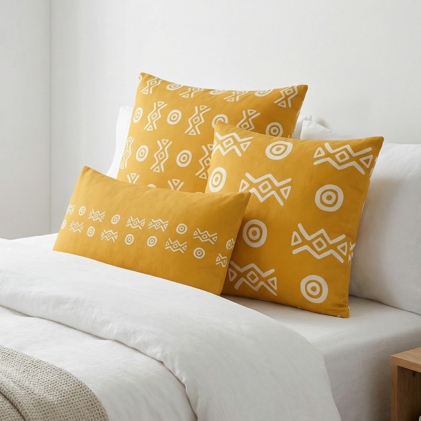 Savanna Gold African Pattern Throw Pillows | 22x22, 18x18 & Lumbar