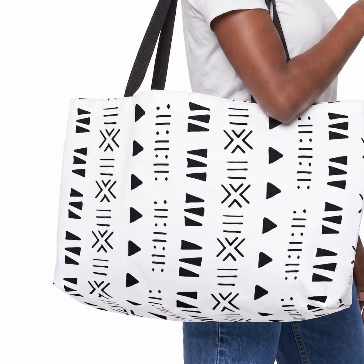 Weekender Tote Bag | Aya Bogolan Ghana Eye of Horus | Kinky Nomad